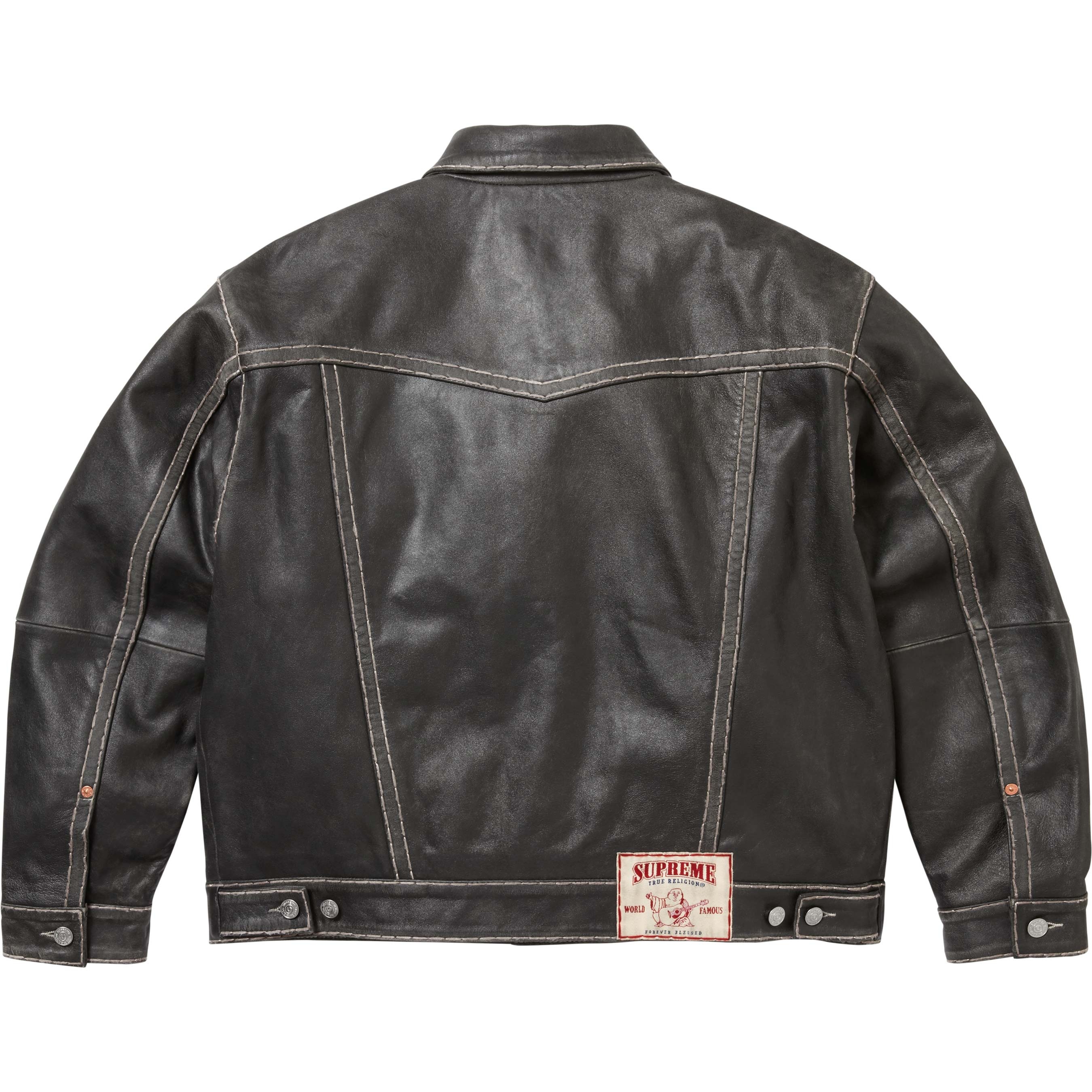 Supreme®/True Religion® Leather Trucker Jacket view 3